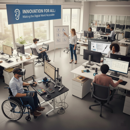 A person using a screen reader, representing digital accessibility.