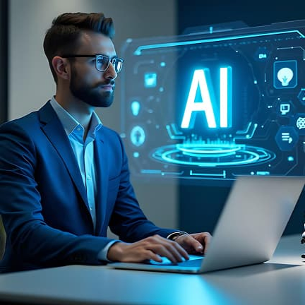 Robotic arms and gears illustrating AI and process automation.